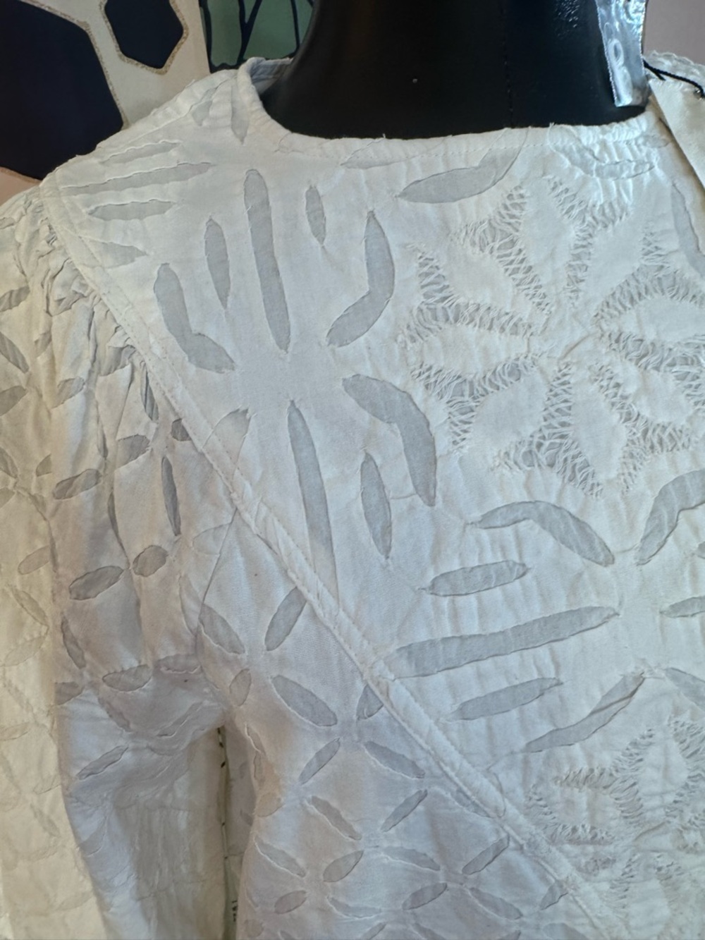 NWT Joie Corley Geometric Lace Shift Dress - Size Medium $348 - Picture 4 of 11